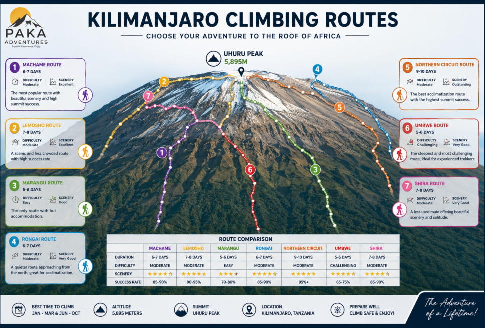 kilimanjaro route how hard to climb