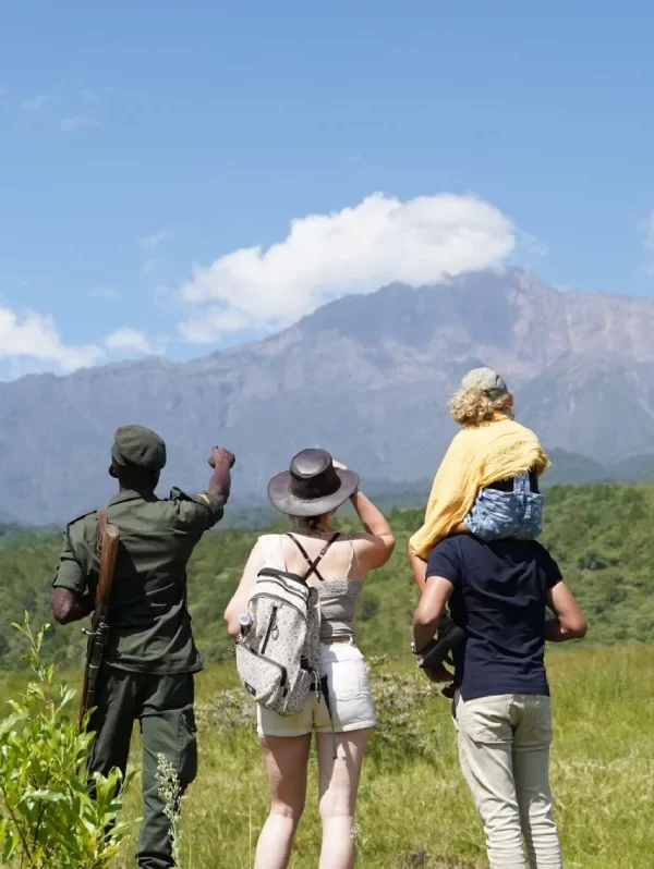 tanzania family safari on walk